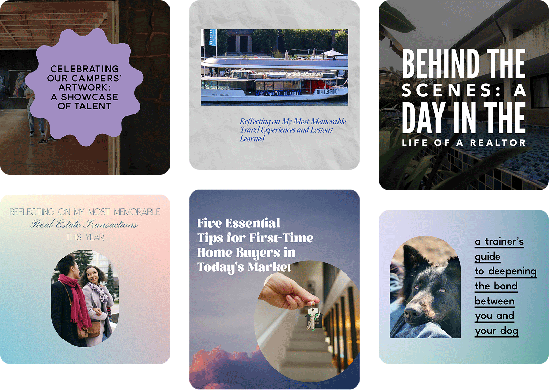Gallery of AI-generated posts made with Genie by Word Swag