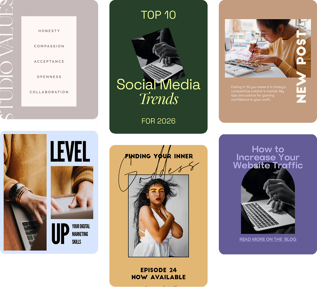 LinkedIn post designs created with Word Swag