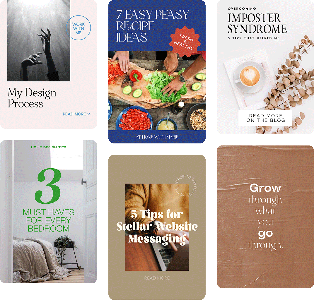 Pinterest post designs created with Word Swag