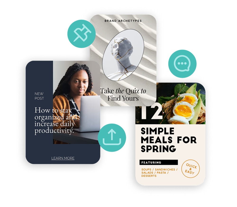 Pinterest pin designs created with Word Swag