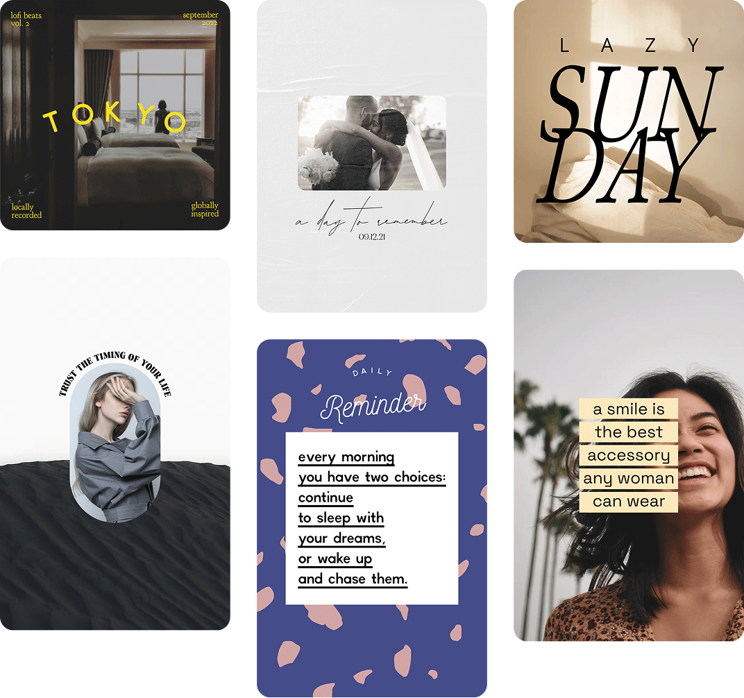 Gallery of posters created with Word Swag