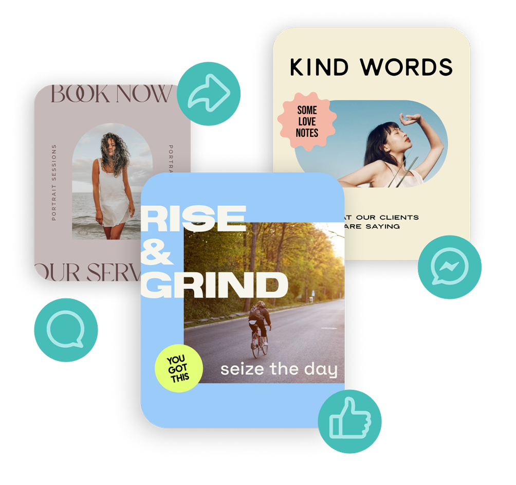 Facebook post designs created with Word Swag
