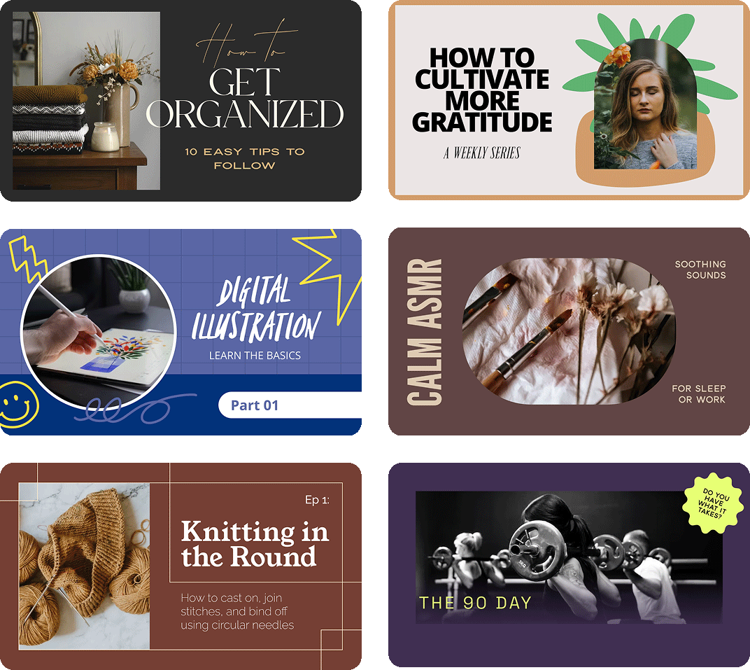 YouTube post designs created with Word Swag