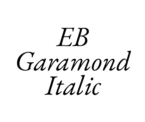 EB Garamond Italic font preview in the Word Swag app