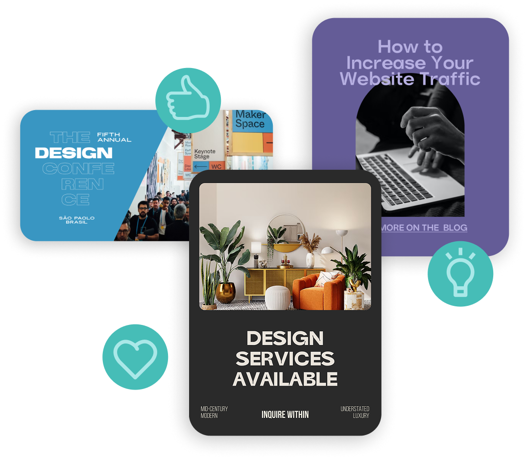 LinkedIn post designs created with Word Swag
