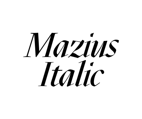 Mazius Italic font preview in the Word Swag app