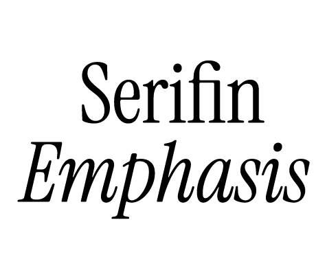 Serifin Emphasis font preview in the Word Swag app